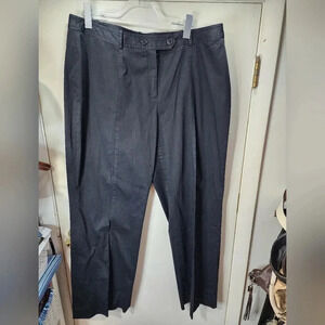 Anne Klein Stretch Chinos Black Plus Size 16W, Inseam 31"